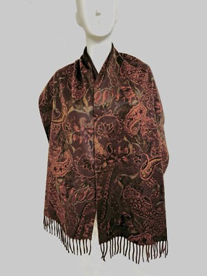 Loro Piana 100% Double Faced Cashmere Shawl Scarf Bronze