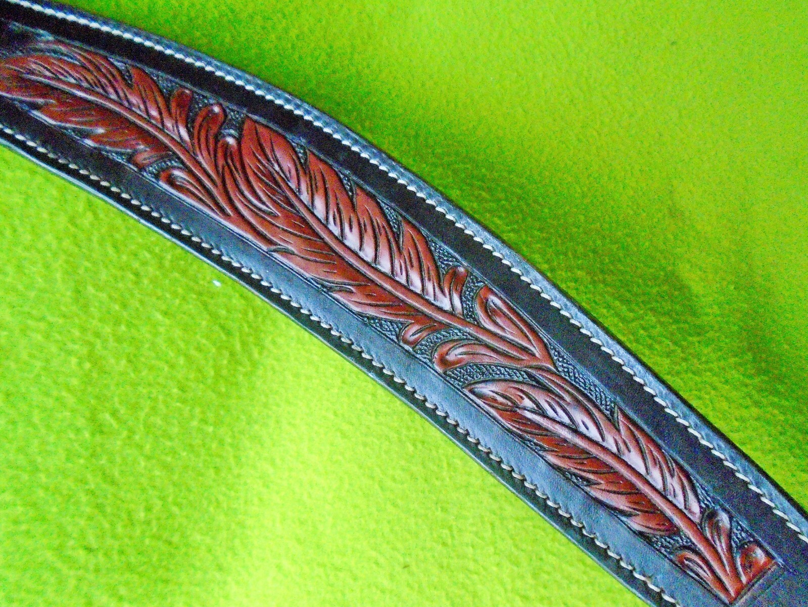 New PINES Saddlery QUALITY 2-Tone TOOLED Double Leather BREAST COLLAR Tapered