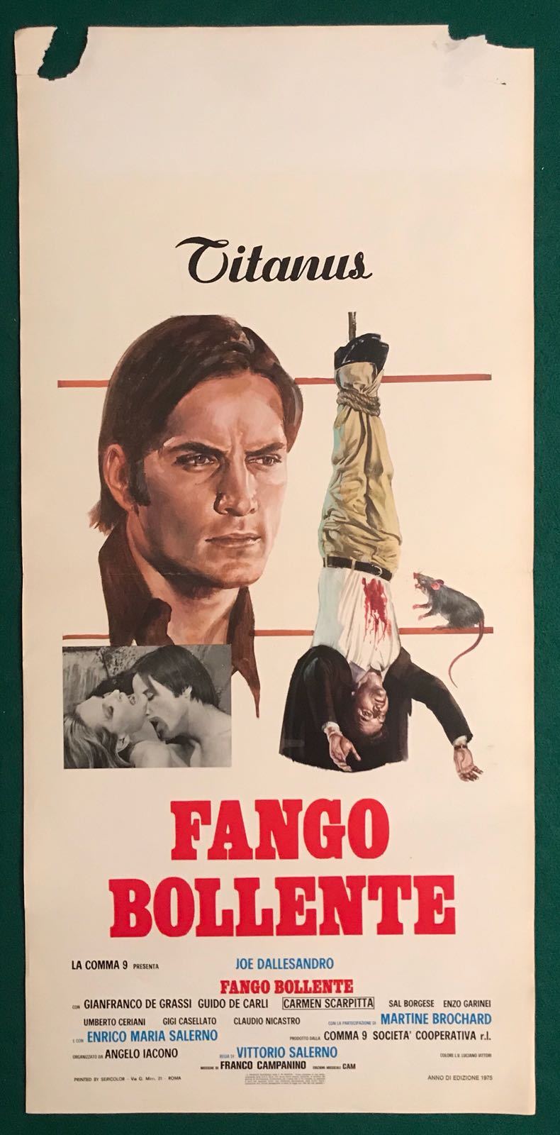 Locandina originale film Fango Bollente (1975) - Regia di Vittorio Salerno