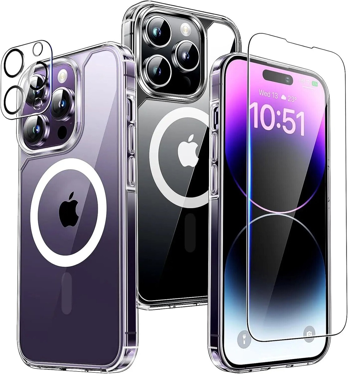 Coque Magnétique IPhone 13 Pro & Autres Modèles | Verre Trempé Antichoc | Compatible Charge Sans Fil Qi