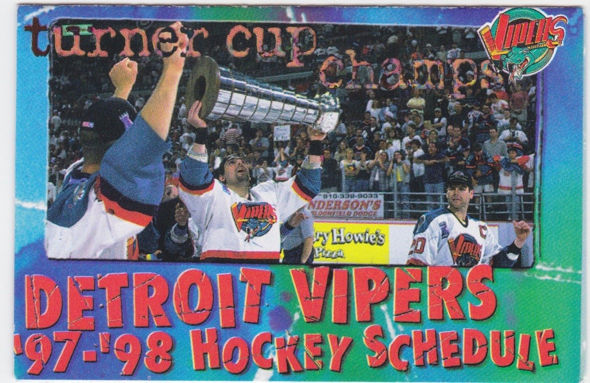 199798 DETROIT VIPERS HOCKEY POCKET SCHEDULE eBay