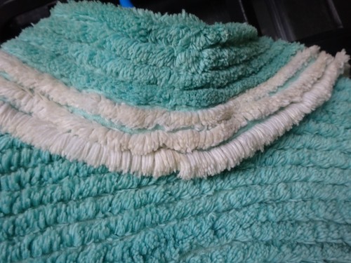 VTG AQUA TURQUOISE MULTI COLOR PEACOCK CHENILLE QUILT LOUNGE ROBE SZ S 50s 60s - Picture 6 of 12