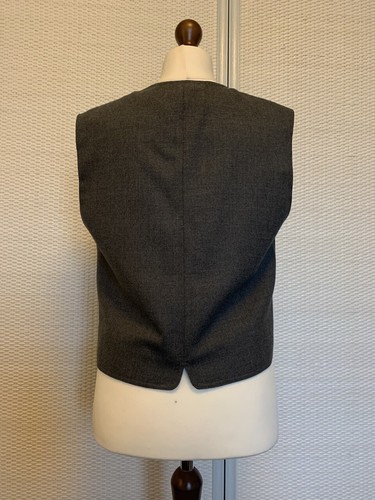 WINDSMOOR Grey Wool Crepe Waistcoat, Mother of Pearl Buttons, UK 12 - Picture 4 of 12