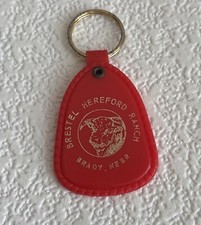 Vintage Keychain BRESTEL HEREFORD RANCH Key Ring Fob BRADY, NEBR. Made In USA