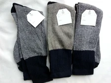 THERMAL BOOT  SOCKS Navy Gray  SET  LOT OF 3 PAIRS SIZE 6-12 New