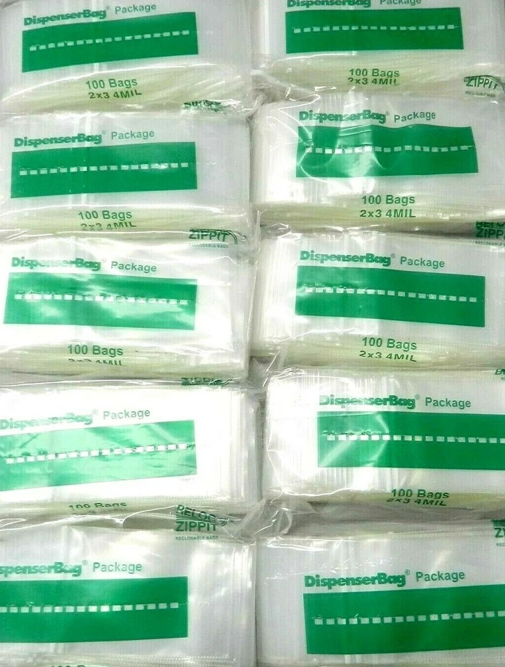 5,000PCS Reloc Zippit Clear Bags 2"x3" Reclosable 4Mil Slide Lock Thick Bag 2x3  - Image 3 of 4