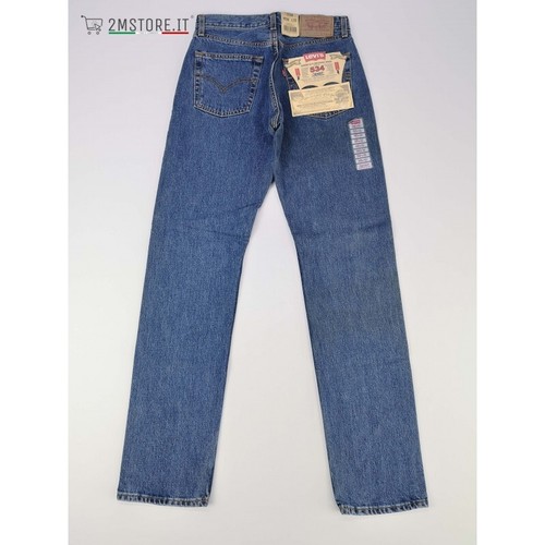 LEVI'S jeans LEVIS 534 Blu Slim Fit Dritto Vita Alta Original Vintage Deadstock - Foto 5 di 11