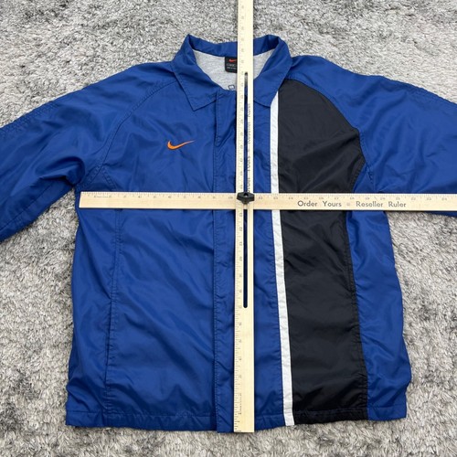 Vintage Nike Jacket Boys Large 14-16 Blue 1990s Center Swoosh Y2K Windbreaker - Picture 5 of 13