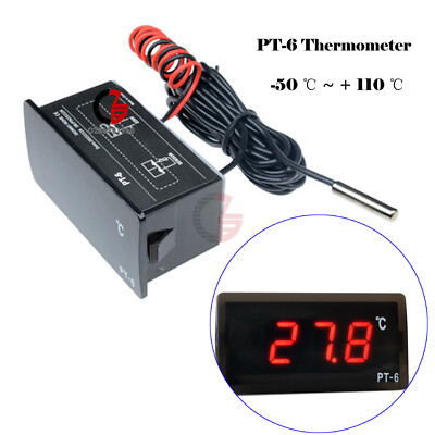 PT-6 220V -50  ~ +110   Digital Thermometer Temperature Meter Aquarium + Sensor