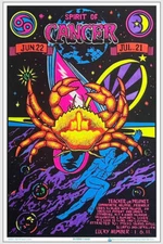 Cancer Zodiac Sign Blacklight Poster 23.5" x 35.5" Laminated