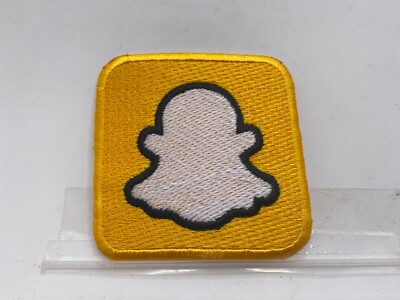 SNAP CHAT  NEW EMBROIDERED COMPANY IRON ON NAME PATCH TAG 2t X 2w