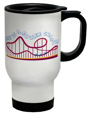 Life is a Roller Coaster Reisebecher Zug Schienen Adrenalin Tasse Geschenk