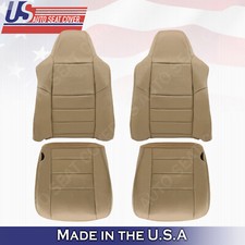 2x Tops 2x Bottoms Leather Seat Cover Tan 2002 To 2007 Ford F250 F350 Lariat