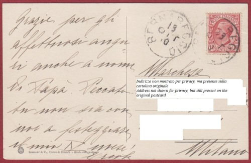 MONZA RONCO BRIANTINO 03 VILLA PEREGO Postkarte gereist 1910 - Bild 2 von 2