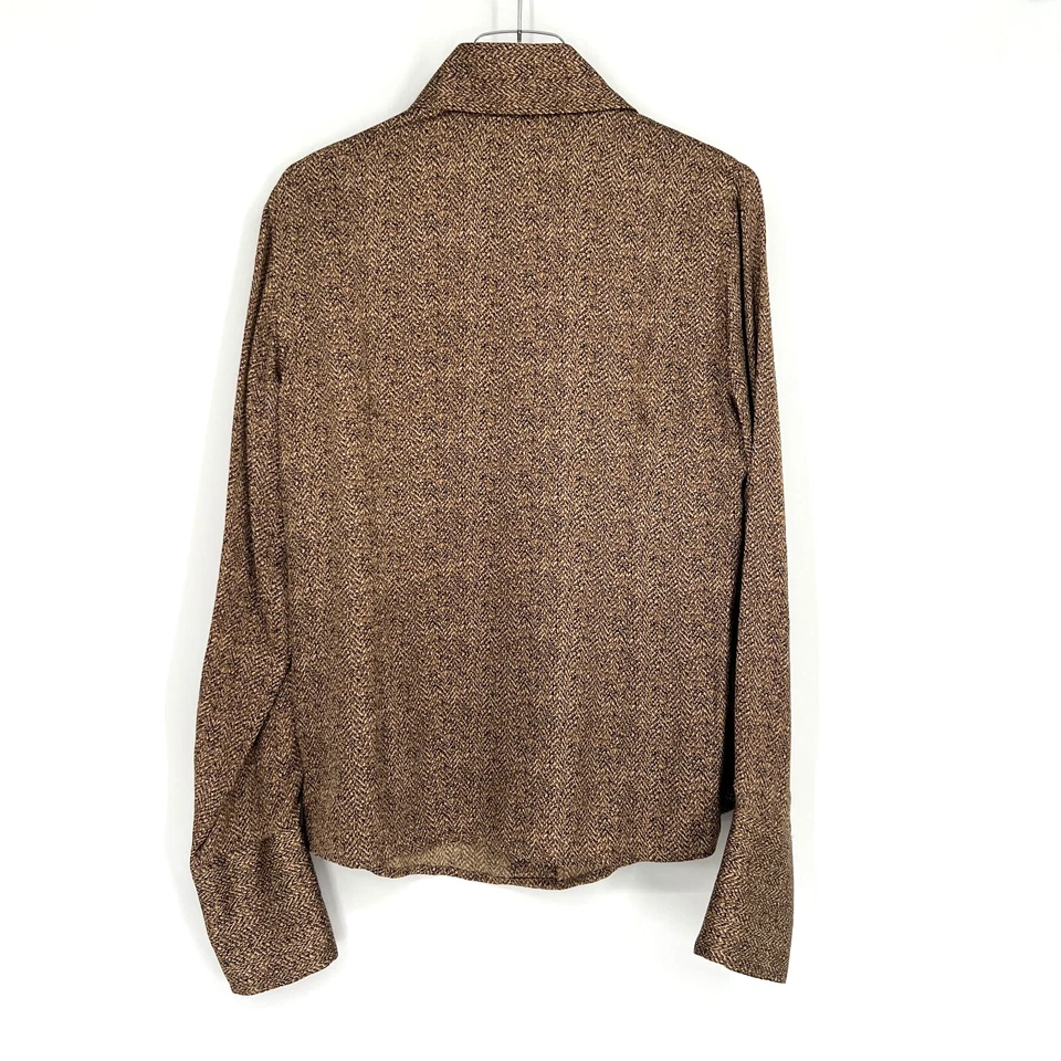 Top De Colección Anne Klein Mujer 12 Seda Marrón Carrera Clásico Preppy Dinero Antiguo Neutro Foto 2 de 4