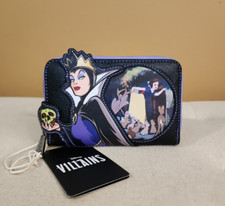 Loungefly Disney Villains Scene Evil Queen Zip Around Wallet Snow White NEW