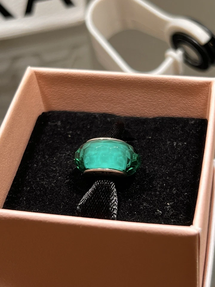 Charm Pandora Verde Vetro Murano Originale Argento Nuovo Gioielli Brand - Immagine 3 di 4