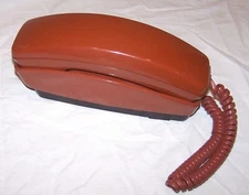 Vtg Brown GTE Automatic Electric Push Button Trimline Phone 980 Light Brown