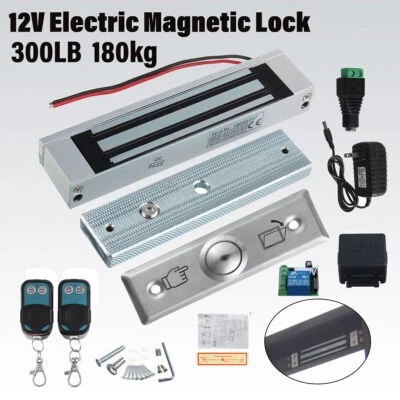 HAN Electric Magnetic Lock Holding Force 300Lbs Door Entry Access 2 Remote Controls