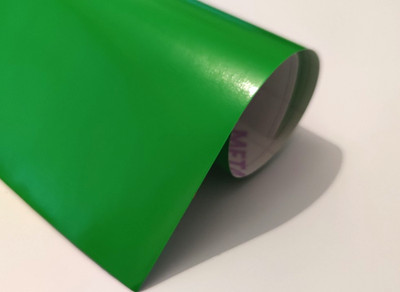 Grüne selbstklebende Rückseite Kunststoff MATT oder GLANZ Vinylfolie grasgrün