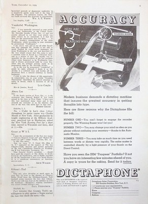 Original 1934 Vintage Print Ad: Label Image of Dicta Phone #Collective