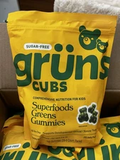 Gruns Cubs Superfoods Greens Gummies For Kids 28 Packs, 168 Gummies