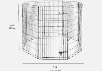 Amazon Basics Foldable Octagonal Metal Exercise Dog Playpen - Indoor/Outdoor