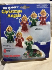 The Beadery Christmas Angels Kit #4803 - 6 Beaded Angels 1988 Vintage
