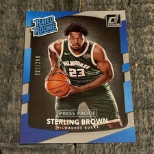 2017 Donruss Rated Rookies Press Proof Silver /299 Sterling Brown #165 Rookie RC