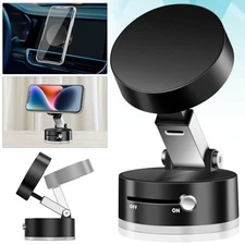 Vacuum Suction Magnetic Phone Holder,Black Double Sided Cup... 