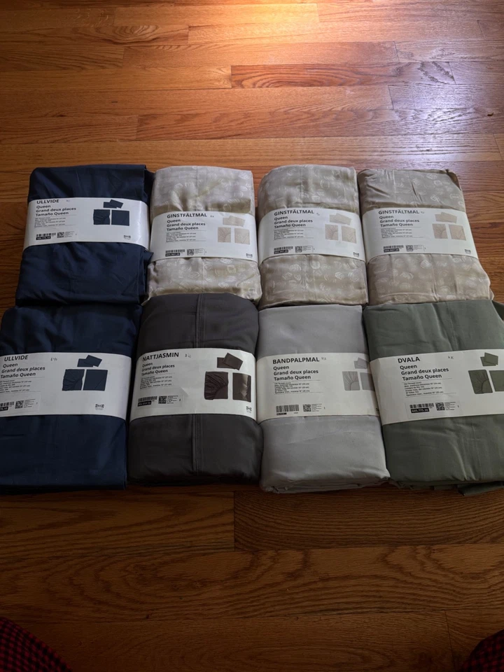 宜家 ULLVIDE 床笠,蓝色,大号棉 — 第 2/2 张图片