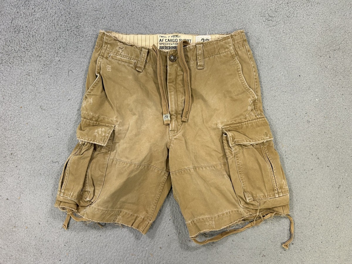 Abercrombie Fitch Cargo Shorts Mens 32 AF Pocket Distressed