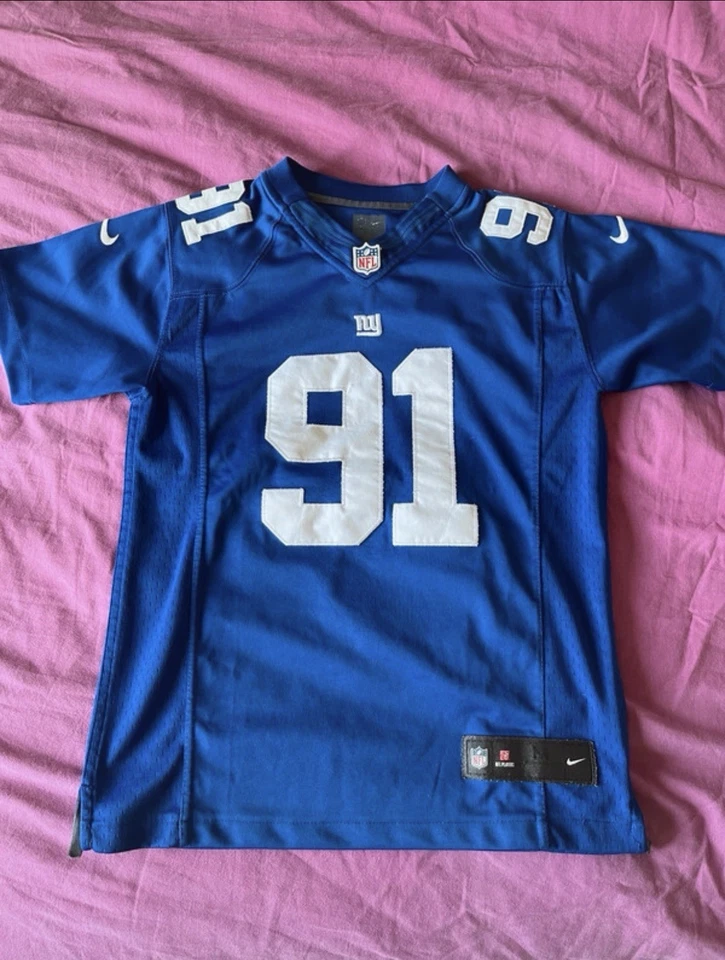 Nike Maillot NFL Football Américain New York Giants Tuck 91 Bleu/Blanc - Photo 1/4