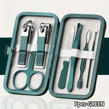 7pcs Manicure Set Stainless Steel Nail Clippers, Nail File, Ear Cleaner, Concave