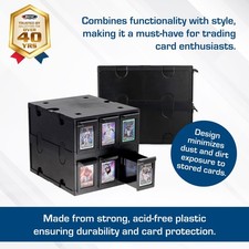 BCW 6 Drawer Card Catalog storage box bin Black for Standard Cards