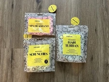 Popmask Microfiber Hair Turban Wrap, Spa Headband, & Scrunchies New