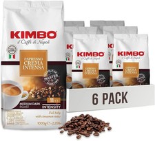 Kimbo Espresso Crema Intensa Coffee Beans 6 x1kg Italian Medium Dark Roast 11/13