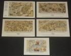 Iceland 634, 681, 715, 740, 751 5 1984-92 Map souvenir sheets VF NH