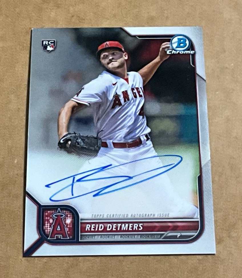Reid Detmers 2022 Bowman Chrome RC Auto #CRA-RD Los Angeles Angels Rookie