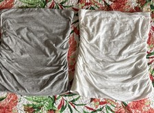 Womens White /Gray Ruched Asymmetrical Strapless Tube Tops Size L