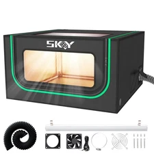 Updated Integrated Laser Engraver Enclosure with LED Light, Ventilation Kit, ...