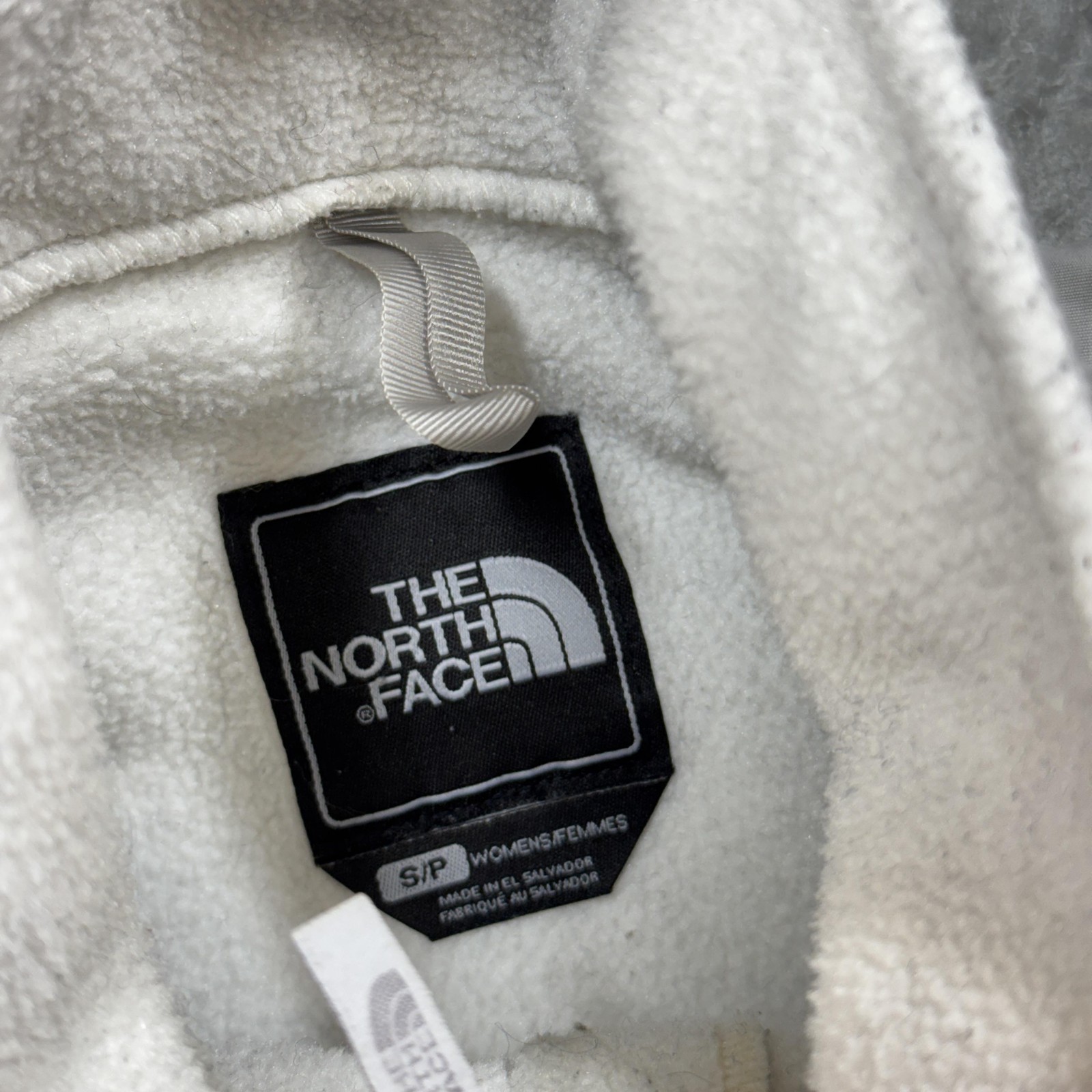 The North Face Jacket Womens Small White Gray Fleece Softshell Full Zip Warm