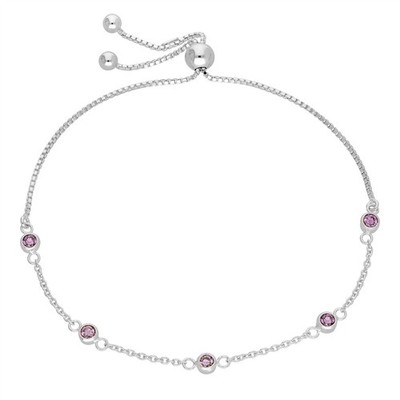 Sterlingsilber Alexandrit CZ Juni verstellbar Armband