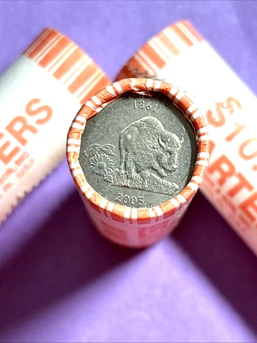 Roll of 2005 P US Mint Kansas State Quarters Coin From US Mint 25 Cents Buffalo