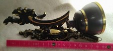 Massive, gold-schwarze Messing Glocke / T&uuml;rklingel / Glockenzug - Ornament 20cm