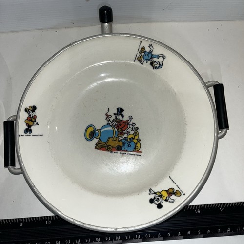 2 Cormar Dutch Ceramic/Aluminium, 1960’s Walt Disney Baby Warming Plates Rare - Bild 4 von 20
