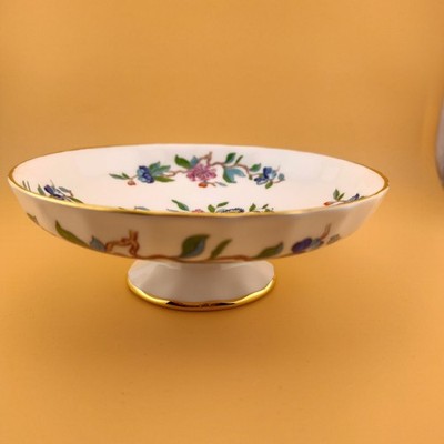 Aynsley bowl Pembroke pedestal fruit dessert dish bone china gold hummingbird 