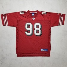 Vintage Reebok San Francisco 49ers Julian Peterson #98 Red NFL Jersey Men Sz XL