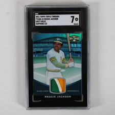 2011 Topps Triple Threads Reggie Jackson Graded Card Unity Relic Jersey Sapph...