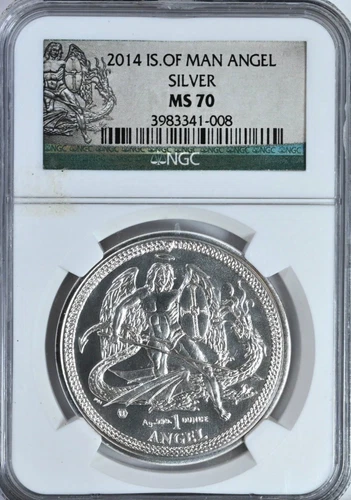 2014 Isle of Man Angel Silver NGC MS70 Coin 008